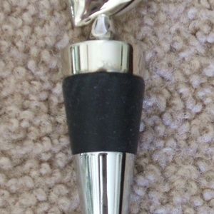 Wine Bottle Stopper Solid Chrome Heart Shaped